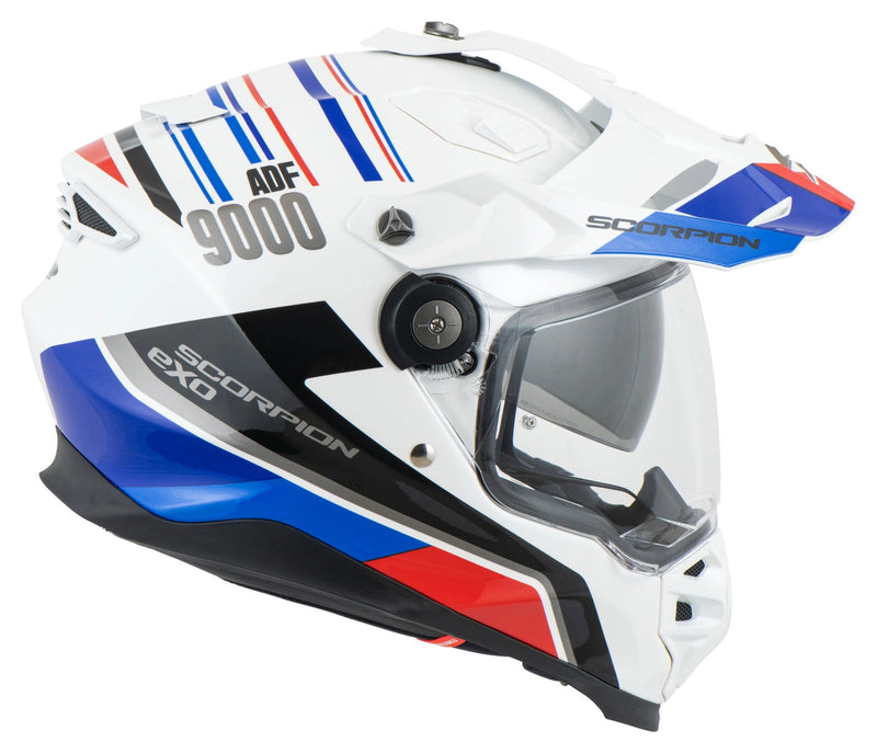 Scorpion EXO ADF-9000 AIR DESERT White Blue Red Adventure Helmet Size Large 60cm