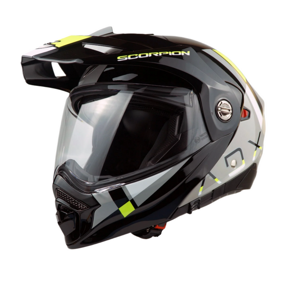 Scorpion EXO ADX-2 Galane Grey Black Neon Yellow (Modular) Adventure Helmet Size XL 62cm