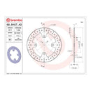 Brembo Prime Serie Oro Rear Brake Disc 68B407A3