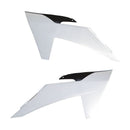 Rtech Radiator Shrouds White Black KTM CVKTMBNNR23