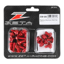 Zeta Aluminum Bolt Set Plastics KX250 F '17-20 25PCS Red ZE885262