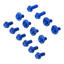 Zeta Aluminum Bolt Set Plastics DRZ400S SM 14PCS Blue ZE885546