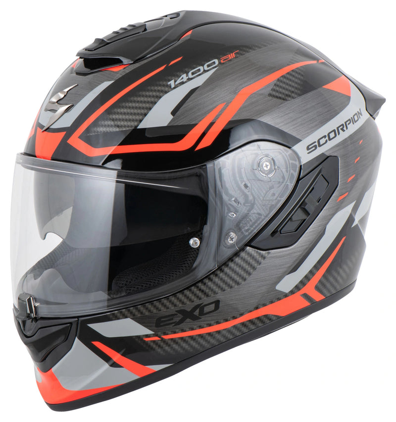 Scorpion EXO-1400 EVO II AIR ACCORD Grey Red Road Helmet Size Medium 58cm