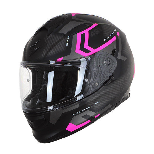 Scorpion EXO-491 SPIN Matte Black Pink Road Helmet Size Large 60cm