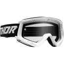 Thor MX S25 Combat Racer White Black Goggles with Clear Lens