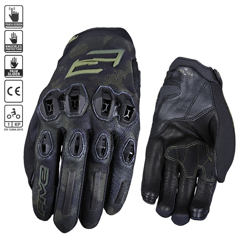 Five STUNT EVO 2 Camo Khaki Road Gloves Size 3XL 13