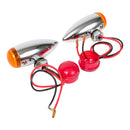 Whites Flasher Lamp Universal Chrome Slimline Bullet Pair
