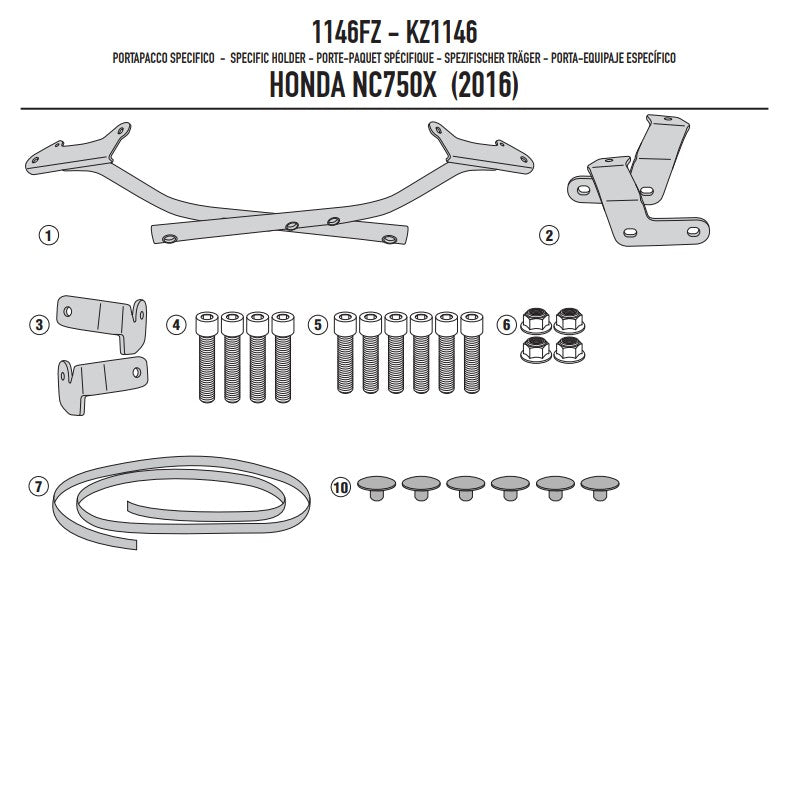 Givi Top Box Mount (Excludes Plate) Honda NC750 S/X '16-'20 1146FZ