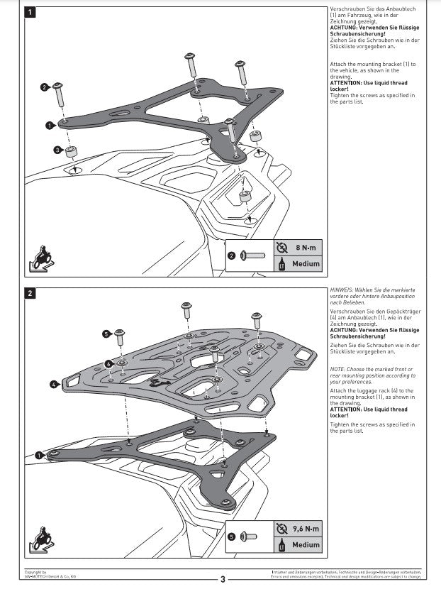 SW Motech Carrier Adventure Rack BMW R1200GS LC 13-18 R1250GS 18-20