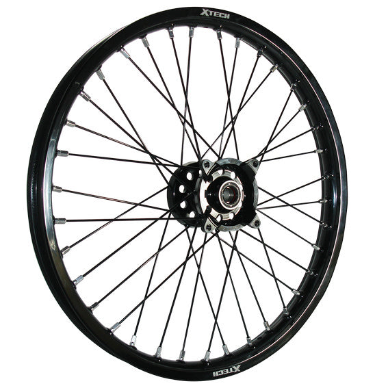 X-Tech Kaw KX/KXF/RMZ250 4-6 1.6x21 Front Black Rim / Black Hub / Black Spokes