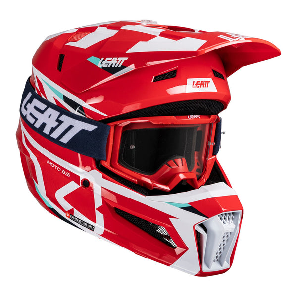 Leatt 2025 3.5 Red Helmet & Goggle Kit Size Medium 58cm