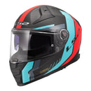 LS2 Helmets FF811 Vector II Carbon Grid Helmet - Red / Cyan Size XL
