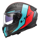 LS2 Helmets FF811 Vector II Carbon Grid Helmet - Red / Cyan Size XL