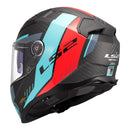 LS2 Helmets FF811 Vector II Carbon Grid Helmet - Red / Cyan Size XL