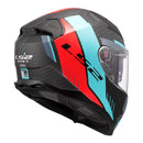 LS2 Helmets FF811 Vector II Carbon Grid Helmet - Red / Cyan Size XL
