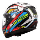 LS2 FF353 Rapid II XDron Helmet - White / Hi-Vis Orange Blue Size Medium 58cm