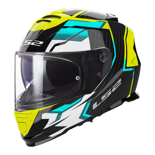 LS2 FF800 Storm II Tracker Helmet - Black / Hi-Vis Yellow 06 Size Medium 58cm