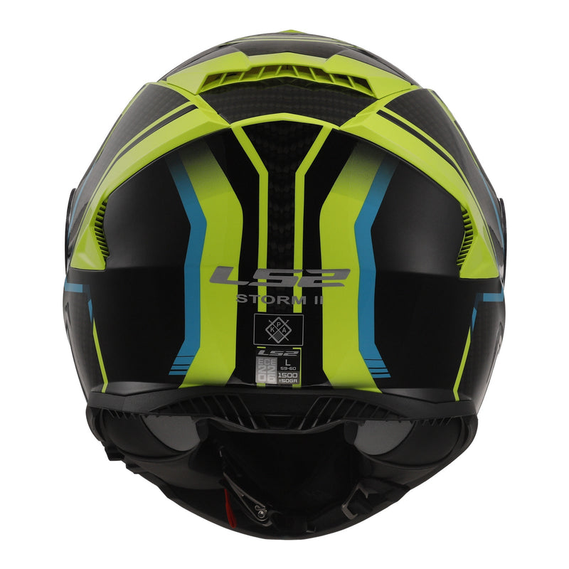 LS2 FF800 Storm II Tracker Helmet - Black / Hi-Vis Yellow 06 Size 2XL 64cm