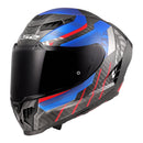 LS2 FF807 Dragon Trax Helmet - Blue / Red Carbon Size Medium 58cm