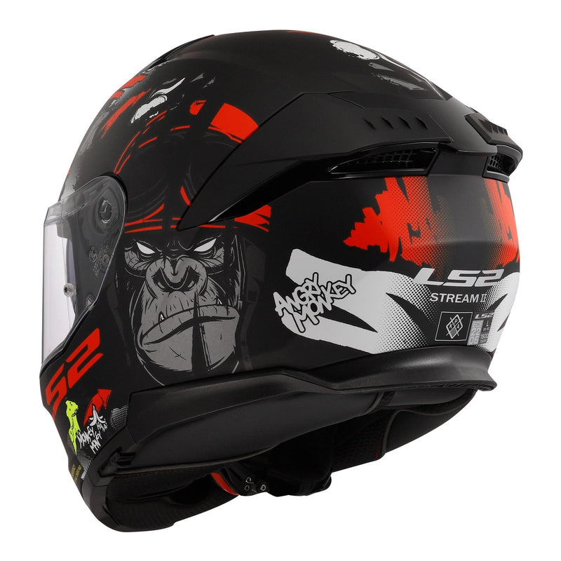 LS2 FF808 Stream II Angry Monkey Helmets - Matte Black / Red 06 Size 2XL 64cm