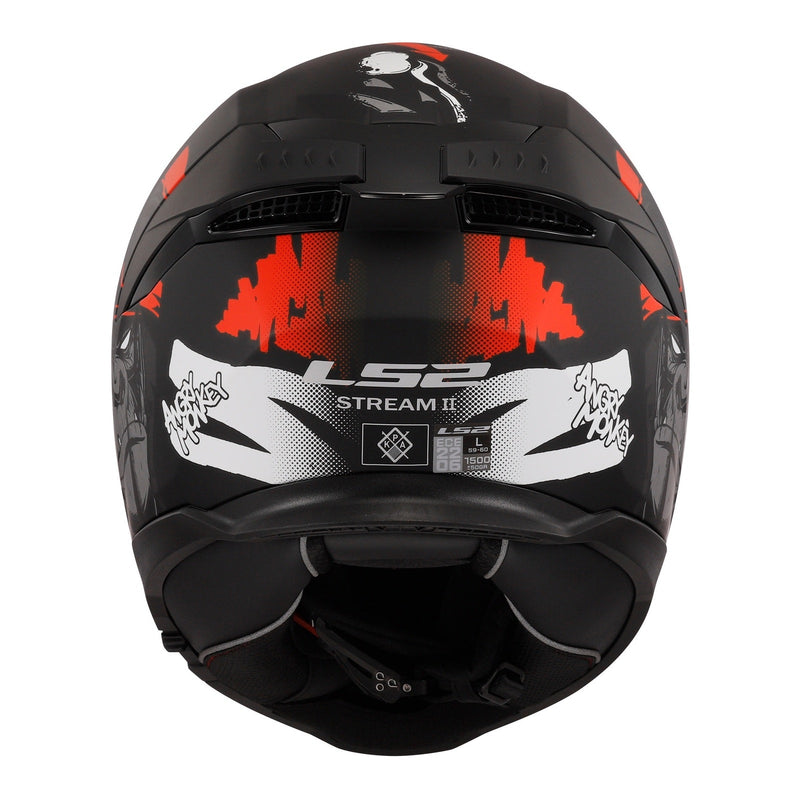 LS2 FF808 Stream II Angry Monkey Helmets - Matte Black / Red 06 Size 2XL 64cm