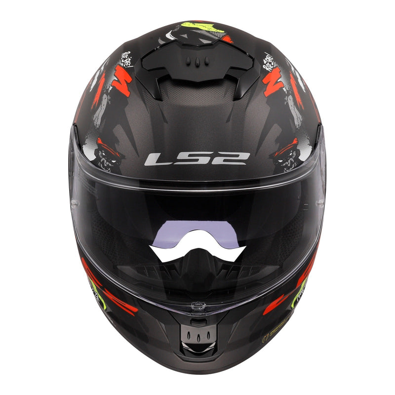 LS2 FF808 Stream II Angry Monkey Helmets - Matte Black / Red 06 Size 2XL 64cm