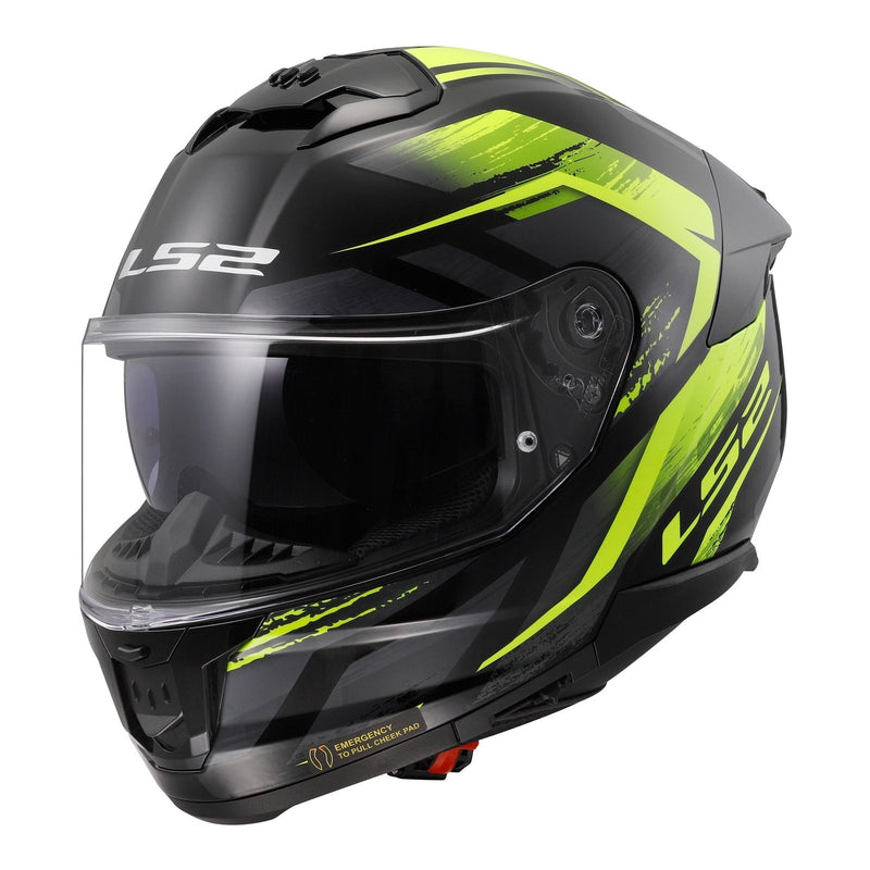 LS2 FF808 Stream II Fury - Black / Hi-Vis Yellow 06 Size XS 54cm