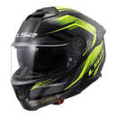 LS2 FF808 Stream II Fury Helmet- Black / Hi-Vis Yellow 06 Size XS 54cm