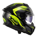 LS2 FF808 Stream II Fury Helmet- Black / Hi-Vis Yellow 06 Size XS 54cm