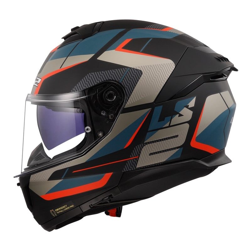 LS2 FF808 Stream II Road - Matte Black / Blue Size XL 62cm