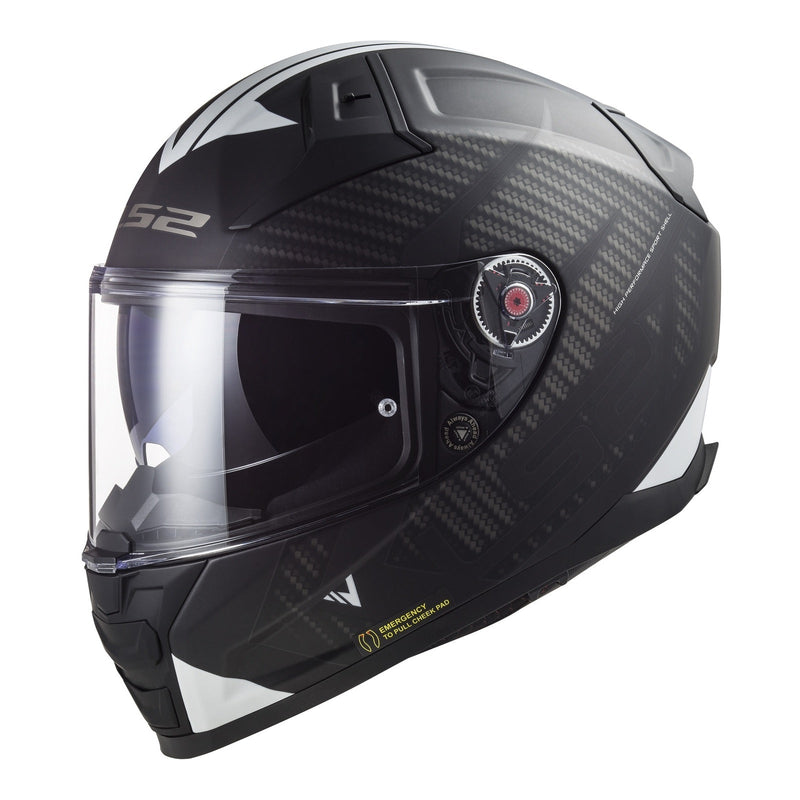 LS2 FF811 Vector II Splitter Helmets - Matte Black / White 06 Size 2XL 64cm