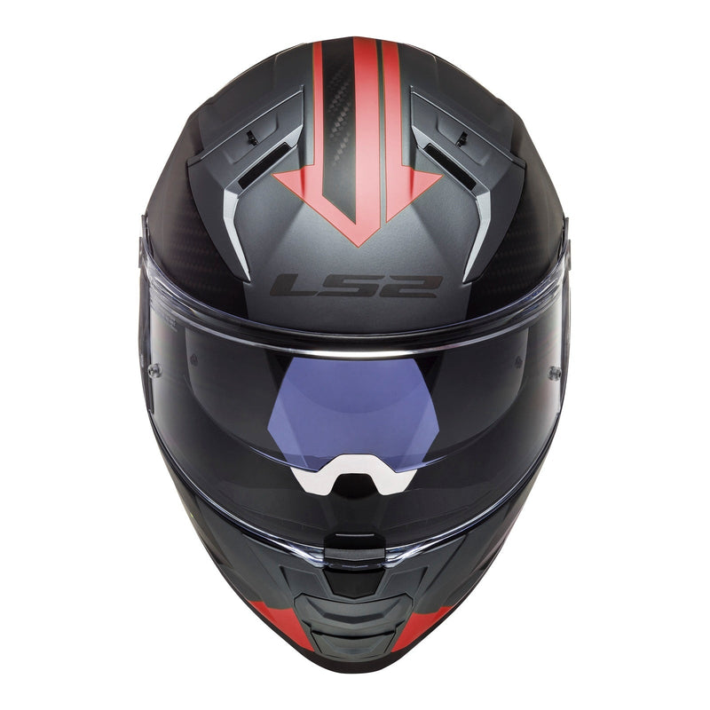 LS2 F881 Vector II Splitter Helmets - Matte Titanium / Red Size XL 62cm