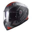 LS2 F881 Vector II Splitter Helmet - Matte Titanium / Red Size Large 60cm