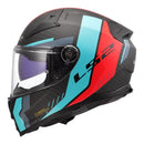 LS2 FF811 Vector II Carbon Grid Helmet - Red / Cyan (2XL)