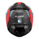 LS2 FF811 Vector II Carbon Grid Helmet - Red / Cyan (M)