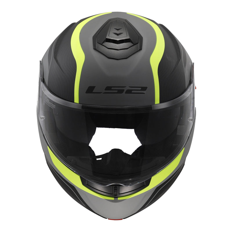 LS2 FF908 Strobe II Monza Flip Front Helmets - Matte Black / Hi-Vis Yellow 06 Size Medium 58cm