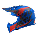 LS2 MX437 Fast Evo Alpha - Matte Blue / Red Off Road Helmet Size 2XL 63cm 64cm