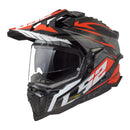 LS2 MX701 Explorer Spire Helmet - Black / Titanium / Red Size XS 54cm