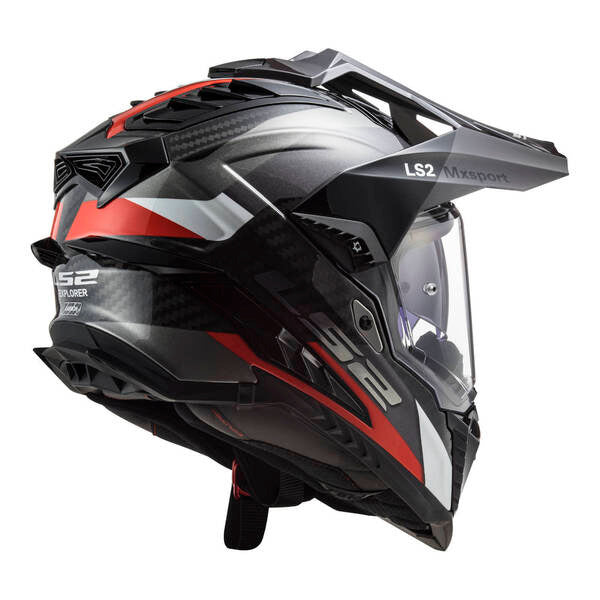 LS2 MX701 Explorer Carbon Frontier - Titanium / Red Adventure Helmet Size 3XL