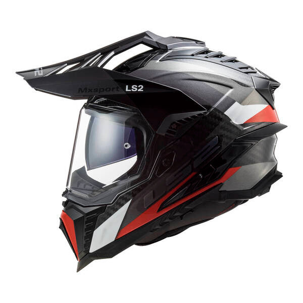 LS2 MX701 Explorer Carbon Frontier - Titanium / Red Adventure Helmet Size 3XL