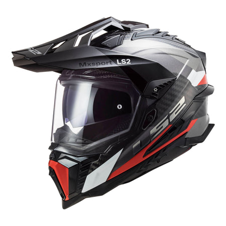 LS2 MX701 Explorer Carbon Frontier - Titanium / Red Adventure Helmet Size 3XL