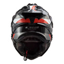 LS2 MX701 Explorer Carbon Frontier - Titanium / Red Adventure Helmet Size Small 56cm