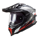 LS2 MX701 Explorer Carbon Frontier - Titanium / Red Adventure Helmet Size Small 56cm