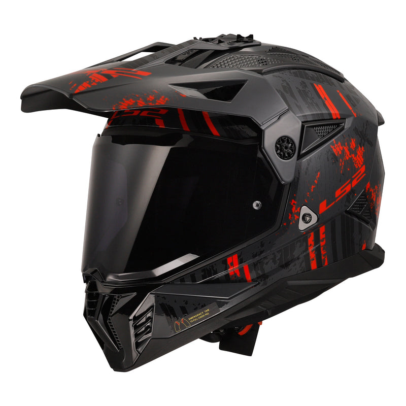 LS2 MX702 Pioneer II Crazy - Black / Grey / Red 06 Size Medium 58cm