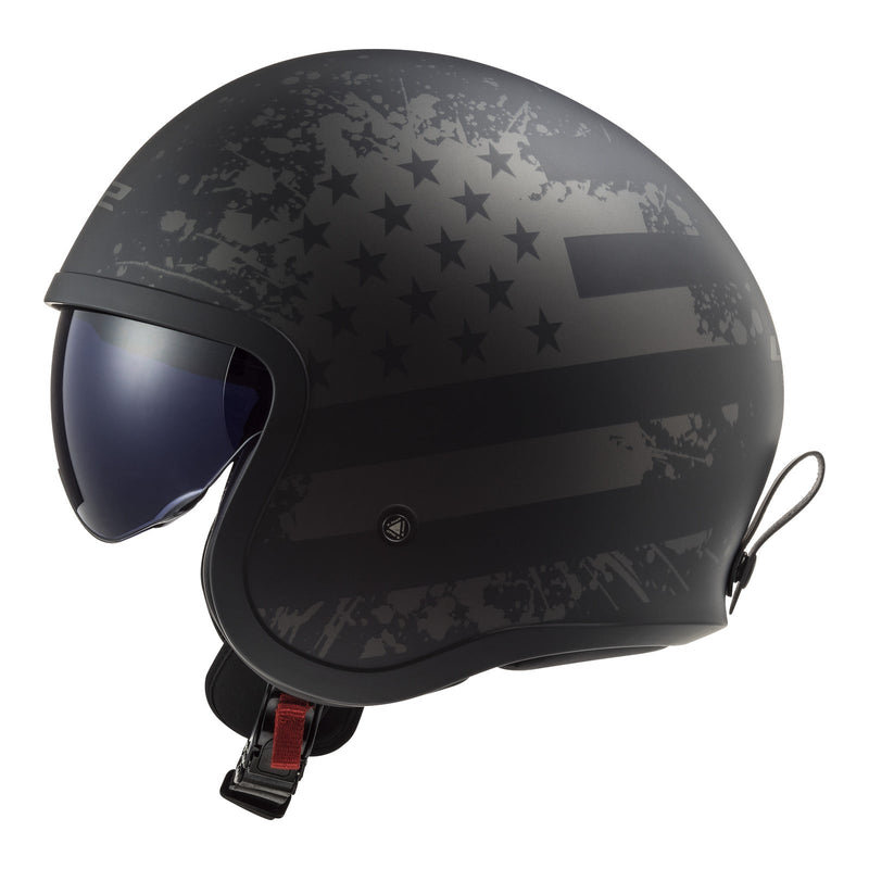 LS2 OF599 Spitfire II Flag Helmet - Matte Black 06 Size XL 62cm