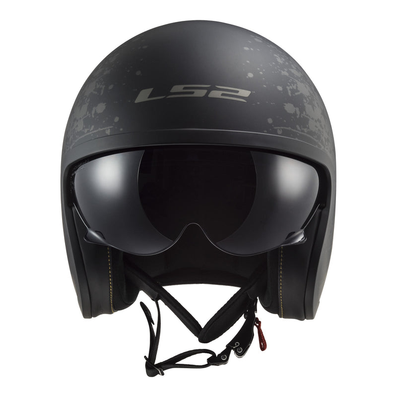 LS2 OF599 Spitfire II Flag Helmet - Matte Black 06 Size Medium 58cm