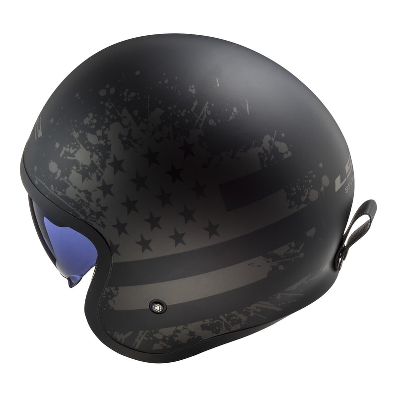 LS2 OF599 Spitfire II Flag Helmet - Matte Black 06 Size XL 62cm