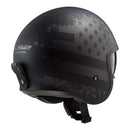 LS2 OF599 Spitfire Black Flag - Matte Black / Titanium Open Face Helmet Size Small 55cm 56cm