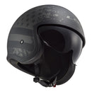 LS2 OF599 Spitfire Black Flag - Matte Black / Titanium Open Face Helmet Size XS 53cm 54cm