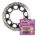 Whites Brake Rotor & Pad Front Kit - Kawasaki KLR650 08-20 - Wave